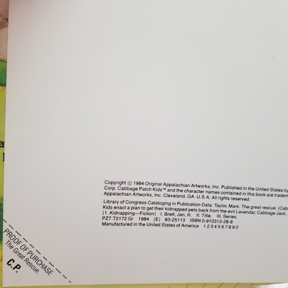 1984 Vintage Cabbage Patch Kids The Great Rescue Childrens Book - Picture 13 of 13